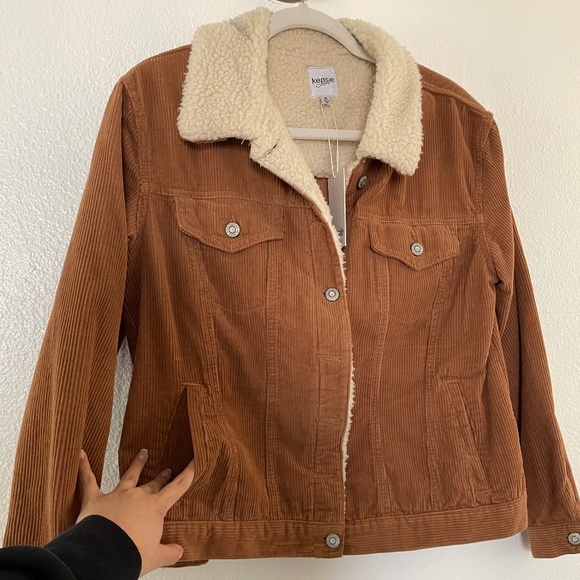 BROWN KENSIE JEAN CORDUROY JACKET / WOMENS MEDIUM - Picture 1 of 3